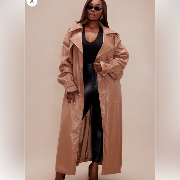 Women's Tan Trench Coat - Picture 2 of 6